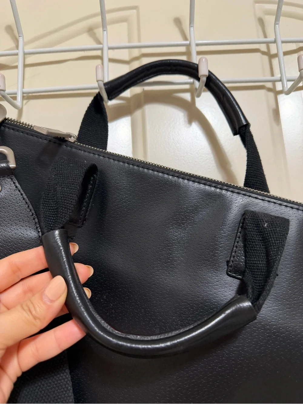 Jack Spade Black Leather Laptop Briefcase